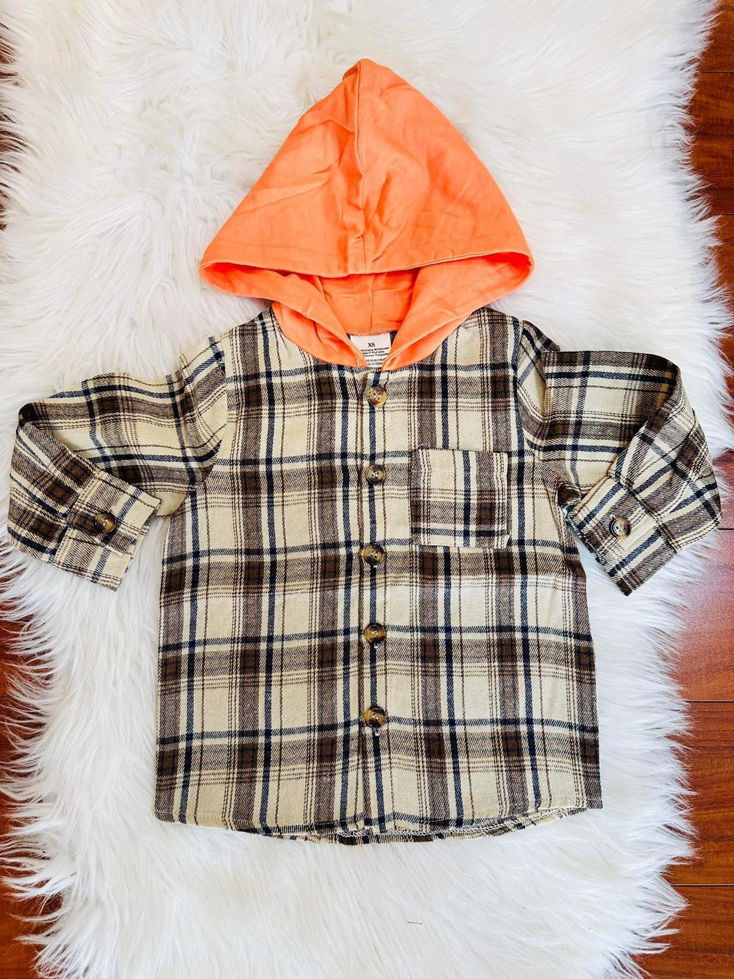 Orange Hooded Shacket