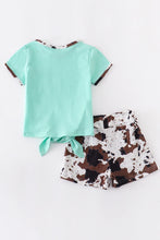 Load image into Gallery viewer, Mint Cow Shorts Set
