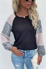 Load image into Gallery viewer, Mama Leopard Print Waffle Knit Tee
