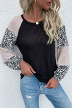 Load image into Gallery viewer, Mama Leopard Print Waffle Knit Tee
