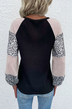 Load image into Gallery viewer, Mama Leopard Print Waffle Knit Tee
