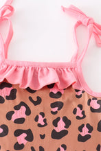 Load image into Gallery viewer, Leopard Shoulder Tie Baby Romper
