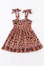 Load image into Gallery viewer, Pink Leopard Tie Dress
