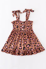 Load image into Gallery viewer, Pink Leopard Tie Dress
