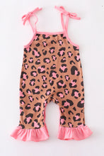 Load image into Gallery viewer, Leopard Shoulder Tie Baby Romper
