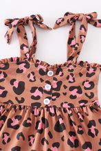 Load image into Gallery viewer, Pink Leopard Tie Dress
