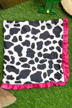 Load image into Gallery viewer, Hot Pink Cow Print Matching Blanket &amp; Car Seat Cover
