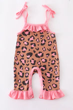 Load image into Gallery viewer, Leopard Shoulder Tie Baby Romper
